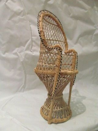 16 inch Tan Wicker Basket Weave Peacock Doll or Bear Chair 3