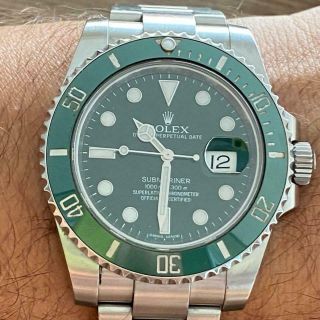 Rolex Submariner Date Hulk Ref.  116610lv Green Watch 100