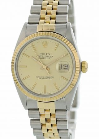 Rolex Oyster Perpetual Datejust 16013 Mens Watch Box Papers.