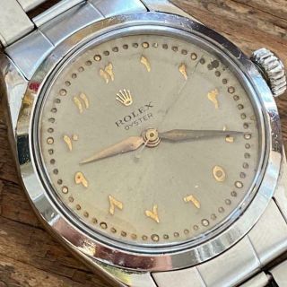 Rolex Oyster Precision 6444 Vintage Watch 100 Arabic Numeral Dial Rivet
