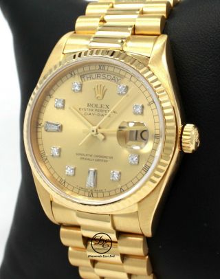 Rolex President Day - Date 36mm 18238 18k Yellow Gold Diamond Dial