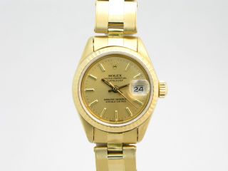 Rolex Datejust 18k Gold Ladies Automatic Bracelet Watch,  Ref,  69178.