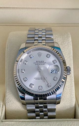 Rolex Datejust 116234 Steel & 18k White Gold Bezel Includes Box And Booklet