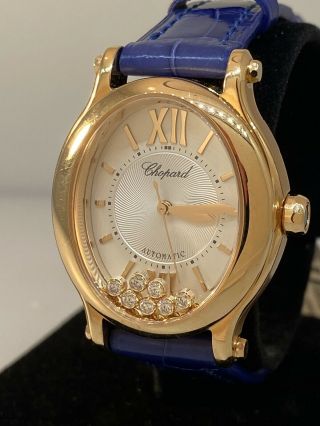 Chopard Happy Sport Oval Rose Gold Diamond Automatic Ladies Watch 275362 - 5001