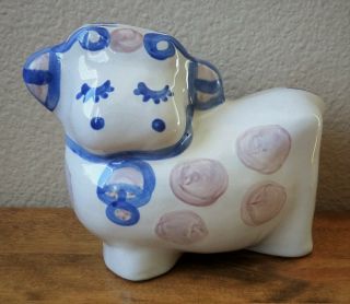 Country Cow Coin Bank By M.  A.  Hadley - Hand Painted Figural Art Pottery - Usa