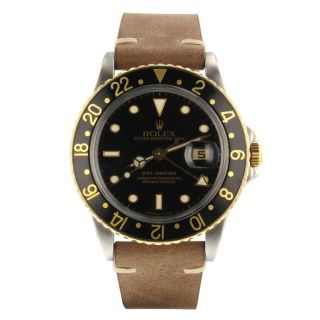 Rolex Gmt Master Steel Two Tone 40 Mm Black Nipple Automatic Watch 16753