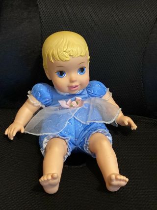Disney Princess Cinderella Baby Doll W Blue Dress Vinyl & Plush Tollytots