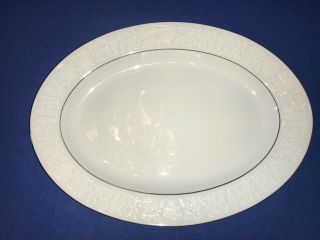 Crown Victoria Lovelace Japan Dinnerware 14 1/4 " Oval Meat Plate Platter