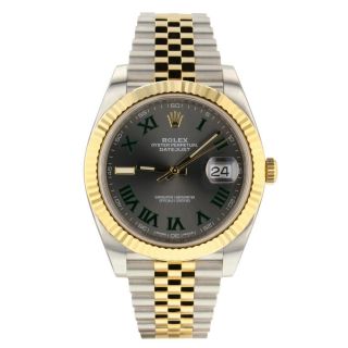 Rolex Datejust 41 Mm Two Tone Watch 126333 Wimbledon Roman Jubilee 2020 Stickers