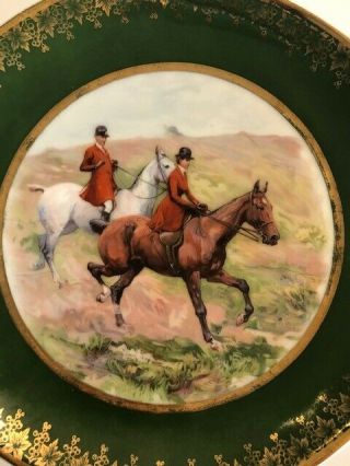 Vintage Ct Altwasser Silesia Harvey Decorative Plate.  Horse Back Riders