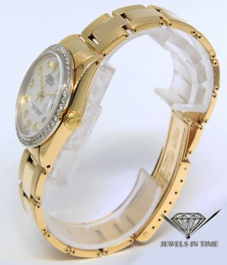 Rolex Datejust 18k Yellow Gold MOP Diamond Dial/Bezel Ladies 31mm Watch 6827 3