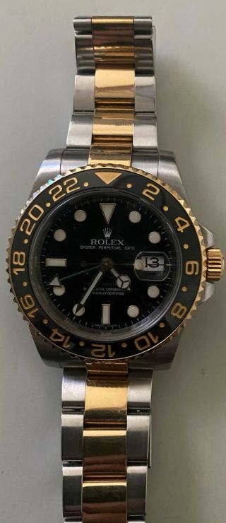 Authentic Rolex GMT Master II 116713 Ceramic 18K Yellow Gold Stainless Steel 2