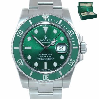 Discontinued First Year Rolex Submariner Hulk Green Ceramic 116610lv Watch Box