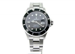 Rolex Submariner Date Stainless Steel Watch Sel Sub W/ Black Dial Bezel 16610