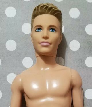 Barbie Doll Ken Fashionistas Molded Blonde Hair Nude Only For Ooak Custom
