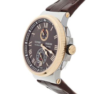 Ulysse Nardin Marine Chronometer Manufacture Steel Gold Mens Watch 1185 - 126/45 2