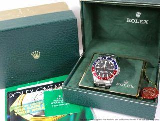 Vintage Stainless Steel Rolex Gmt Master 1675 Mens Watch Box Booklet