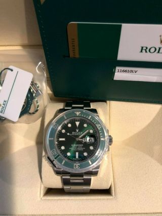 Rolex Submariner 116610lv Hulk 2020 - W/ Box And Papers