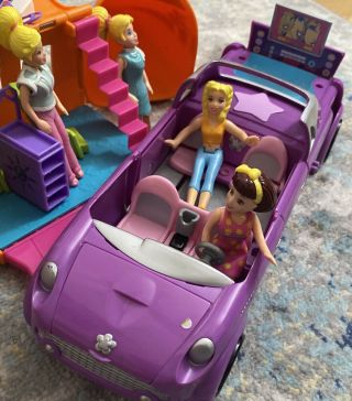 2002 Polly Pocket Purple Car / Limo TV & Pool & Airplane Dolls & Accessories 2