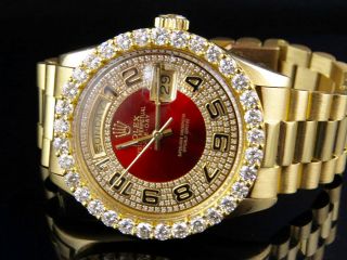 18K Mens Yellow Gold Rolex Presidential Day - Date Arabic 36MM Diamond Watch 6 Ct 2