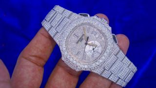 Mens Patek Philippe Nautilus 5980/1A - 019 Steel Chronograph Watch 2000 Diamonds 2