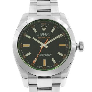 Rolex Milgauss Black Index Dial Orange Hand Automatic Steel Mens Watch 116400GV 2