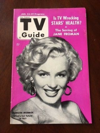 1953,  Marilyn Monroe,  " Tv Guide " (rare) (no Label On Front) Vintage