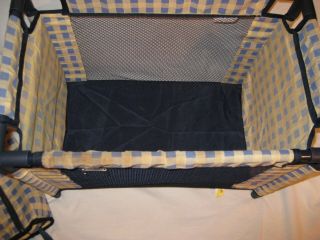 Graco Tollytots Doll Playpen Plaid Blue Collapsible with carry case 2