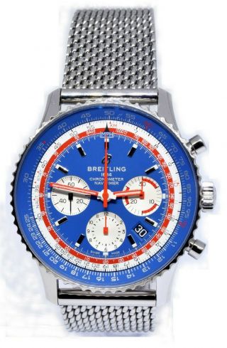 Breitling Navitimer B01 Chronograph Steel Pan Am 43mm Watch Box/papers Ab0121