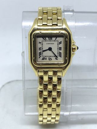 Cartier Ladies Panthere Solid 18k Yellow Gold Quartz Watch