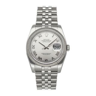Rolex Datejust Auto 36mm Steel White Gold Mens Jubilee Bracelet Watch 116234