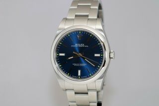 Rolex Oyster Perpetual 39 Automatic 39mm Blue Dial Stainless Steel Watch 114300