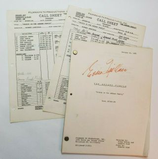 The Addams Family / Sloan Nibley 1965 Tv Script " Crisis In The Addams Family "