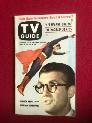 1953,  Superman,  " Tv Guide " (no Label) Scarce (george Reeves) Vintage