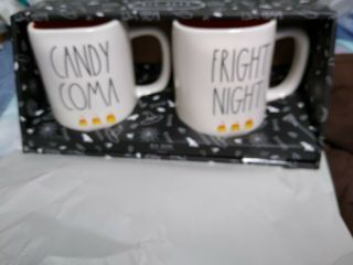 Rae Dunn Candy Comma And Freight Night Mug Set