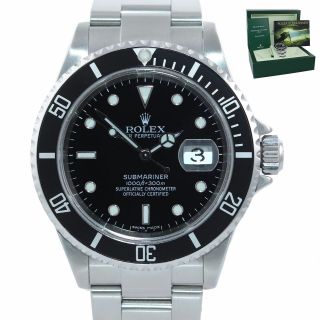 2005 Rolex Submariner Date 16610 Steel Black No Holes 40mm Watch Box