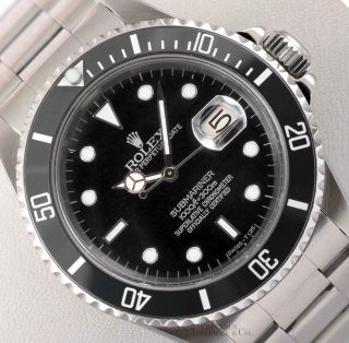 Rolex Submariner 16610 Date Stainless Steel 40mm Watch - Black Dial - Ceramic Bezel