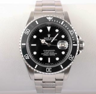 Rolex Submariner 16610 Date Stainless Steel 40mm Watch - Black Dial - Ceramic Bezel 2