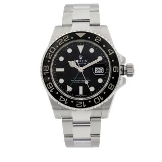 Rolex Gmt - Master Ii Stainless Steel Black Dial Automatic Mens Watch 116710n