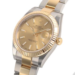 Rolex Datejust 41mm 126333 Two Tone Steel & Gold Oyster Champagne Index Dial
