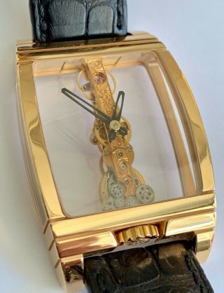 Corum 18k Gold Golden Bridge,  Skeletonized Exhibition Case Wristwatch