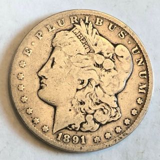 1891 - Cc Vg - F Morgan Us Silver Dollar.  Carson City Ad1