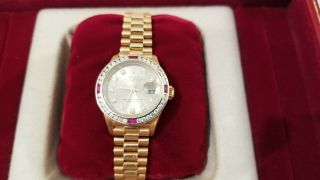 Rolex President 18k Ladies Automatic Watch,  Diamond Bezel,  Swiss Made.
