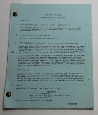 The Twilight Zone 1986 Tv Show Script Time And Teresa Golowitz