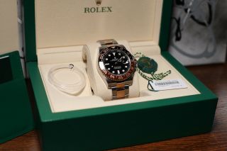 Rolex GMT - Master II Root Beer Ceramic 18k Gold Steel Box/Papers/Tags 126711CHNR 3