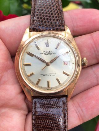 Rolex Datejust Big Bubbleback 18k Pink Gold Ref.  5030 Mens 36mm Automatic Watch