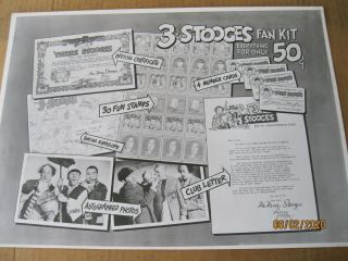 Three Stooges Fan Club Kit - Display Ad From 1959