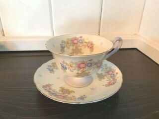 Vintage Shelley Fine Bone China Footed Floral Tea Cup And Saucer 2336