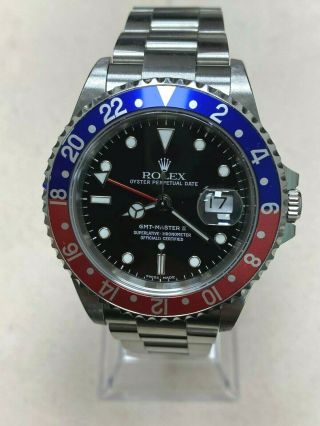 Rolex Gmt Master Ii 16710 Pepsi Red And Blue Stainless Steel