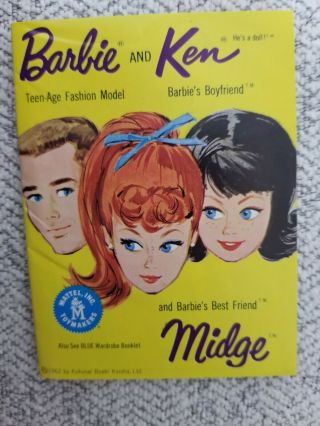 Vintage 1962 Barbie And Ken Booklet Yellow Cover